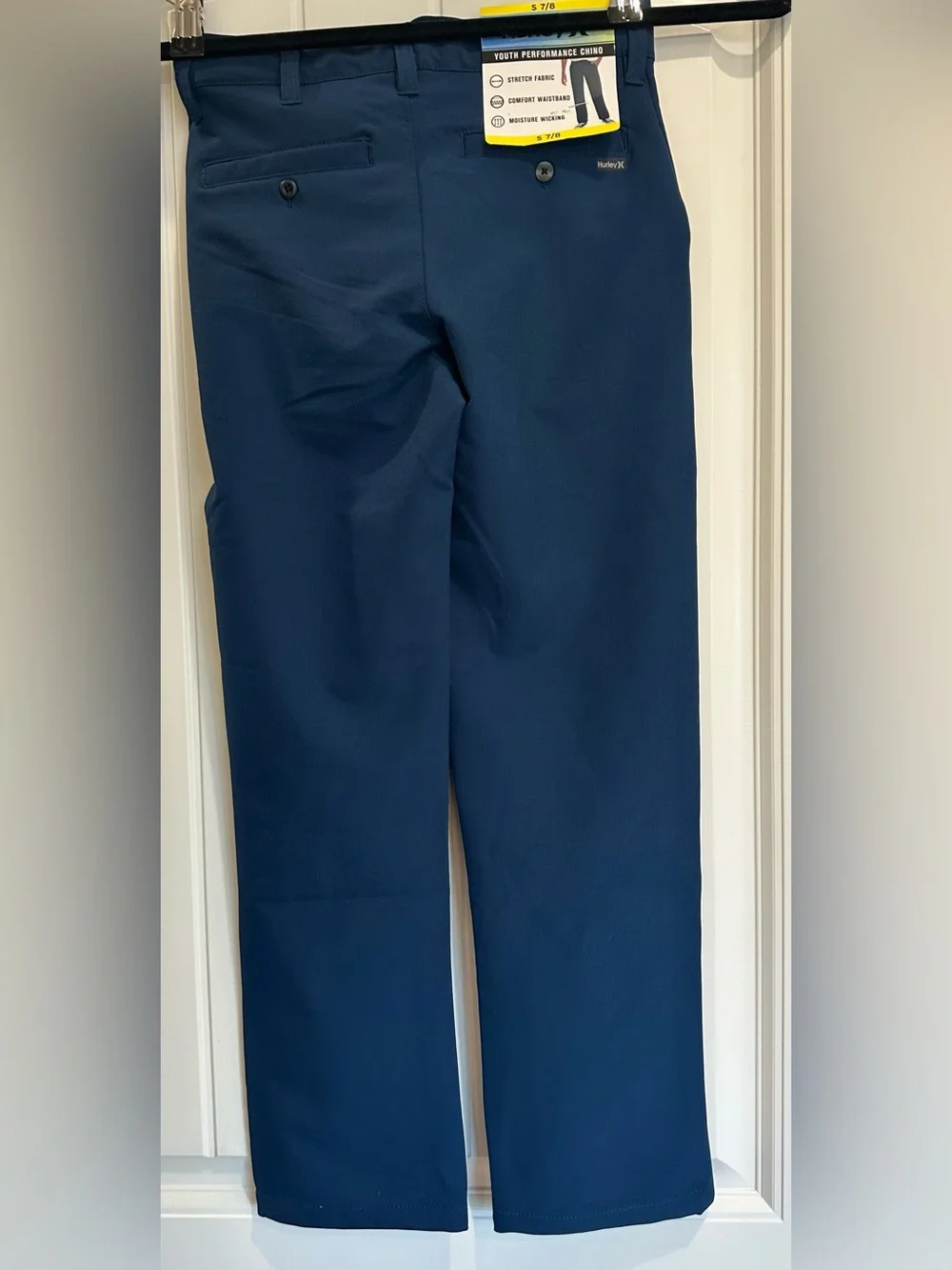 NWT Hurley Youth Performance Chino Pants Size S 7/8 Navy Boys Stretch Dress Pant